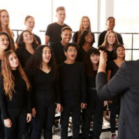 Male,And,Female,Students,Singing,In,Choir,With,Teacher,At